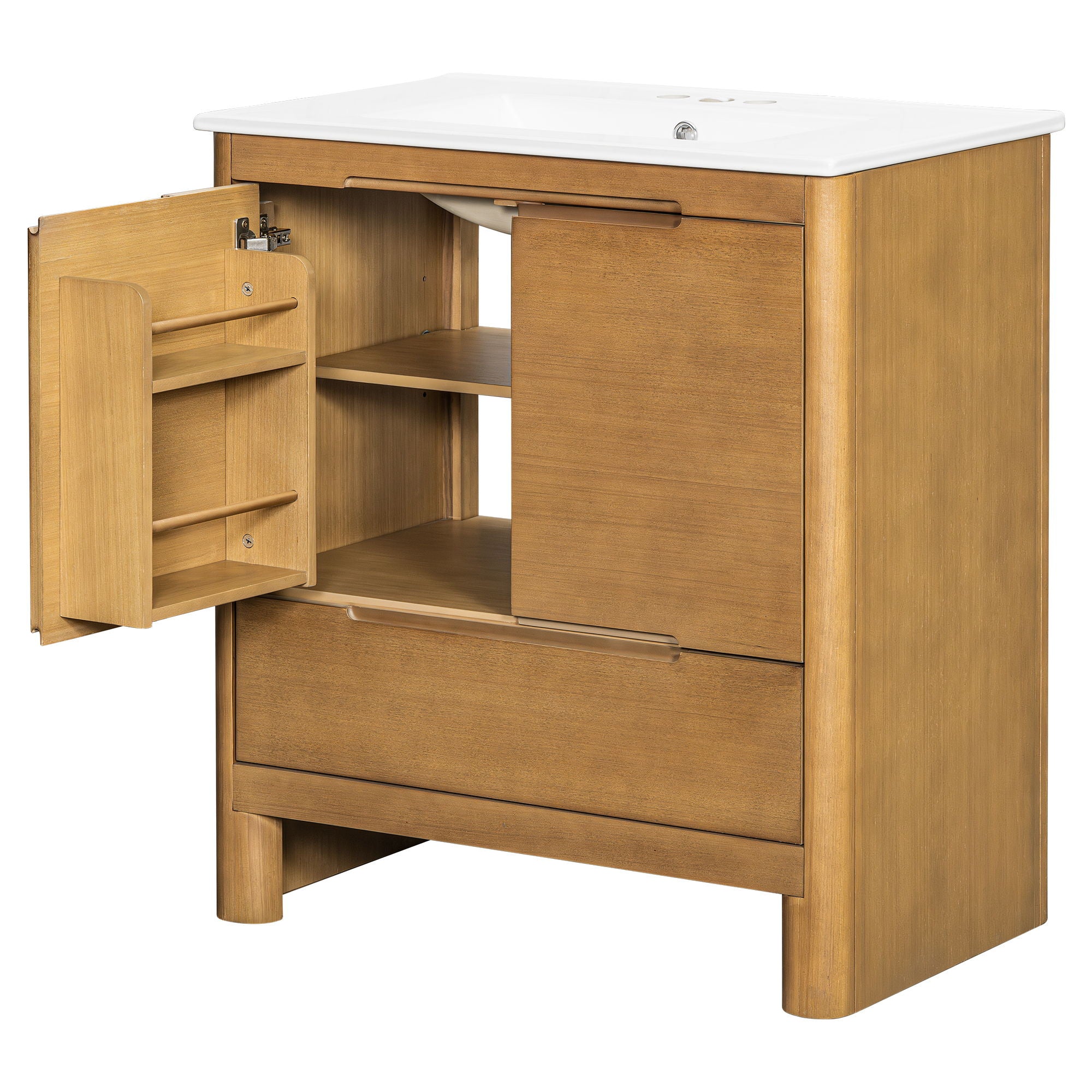 Softened Modern Bathroom Vanity With Sink