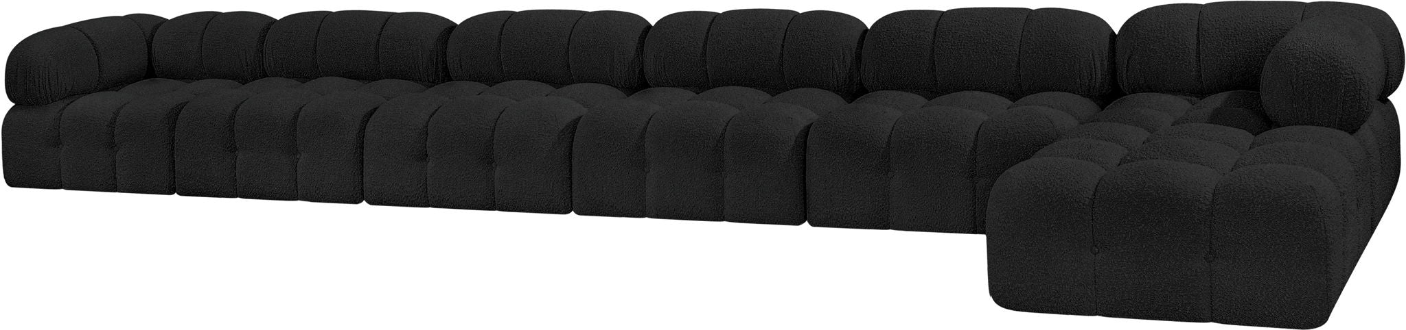 Ames - 7 Piece Boucle Fabric Modular L-Shaped Sectional