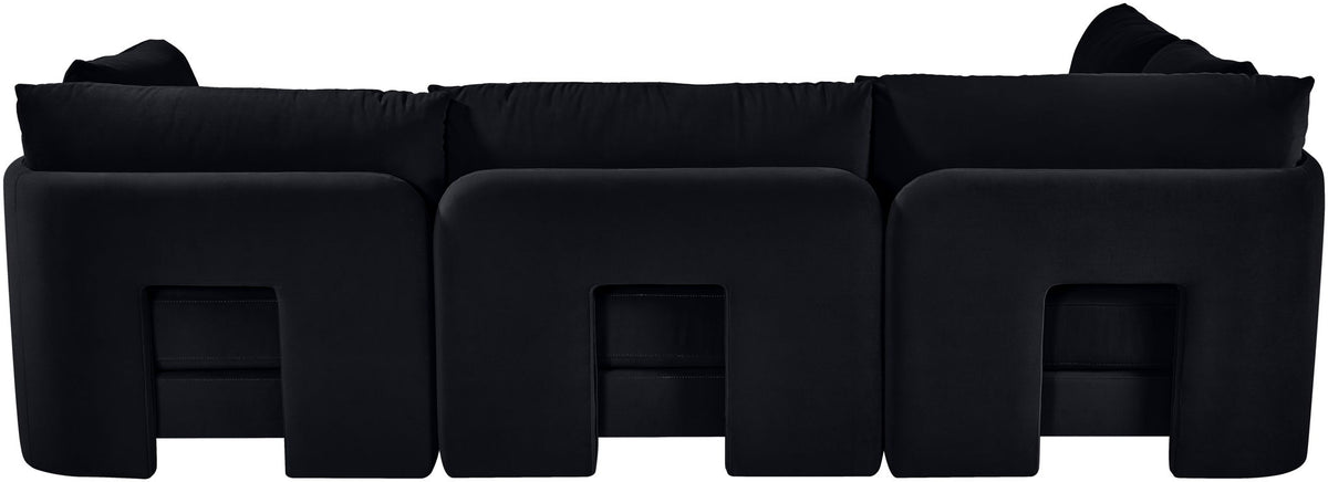 Hammond - Velvet Performance Fabric Upholstered 4 Piece Armless Sectional