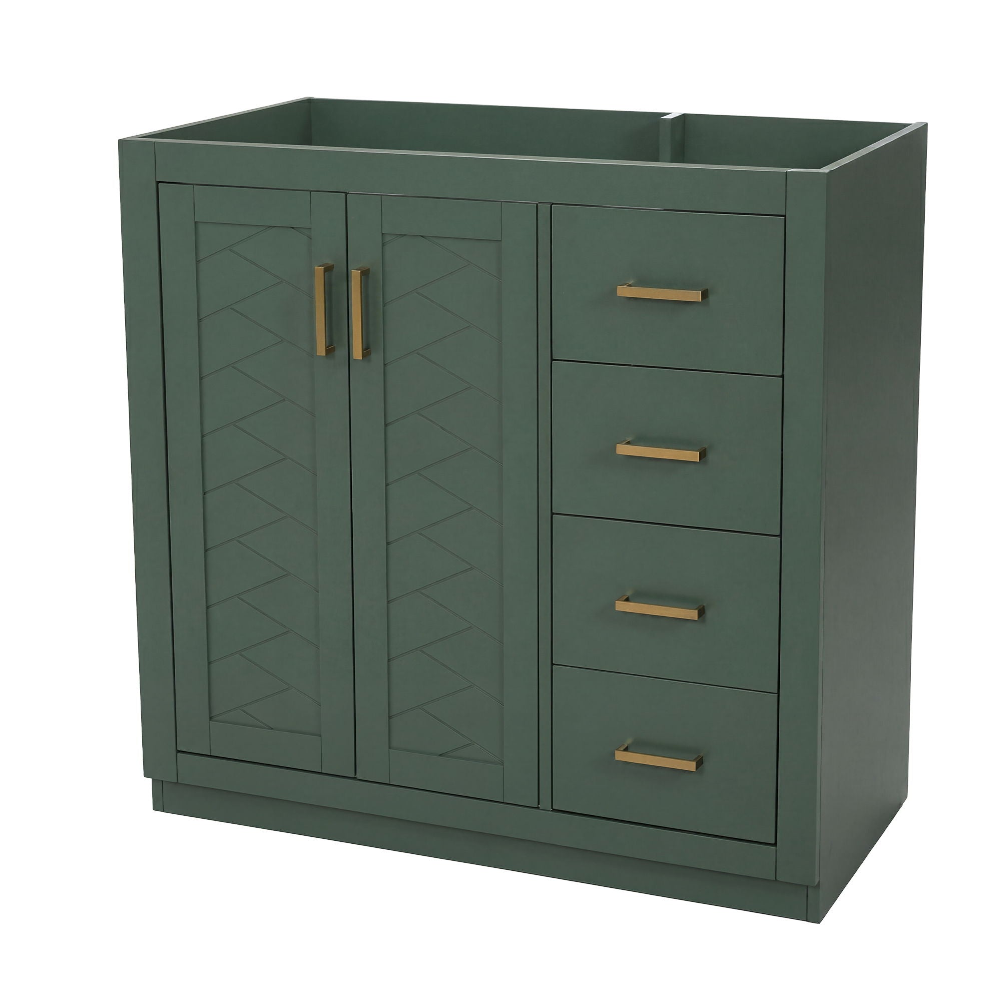 Retro Style Bathroom Vanity, 3 Drawers & Soft Closing Doors