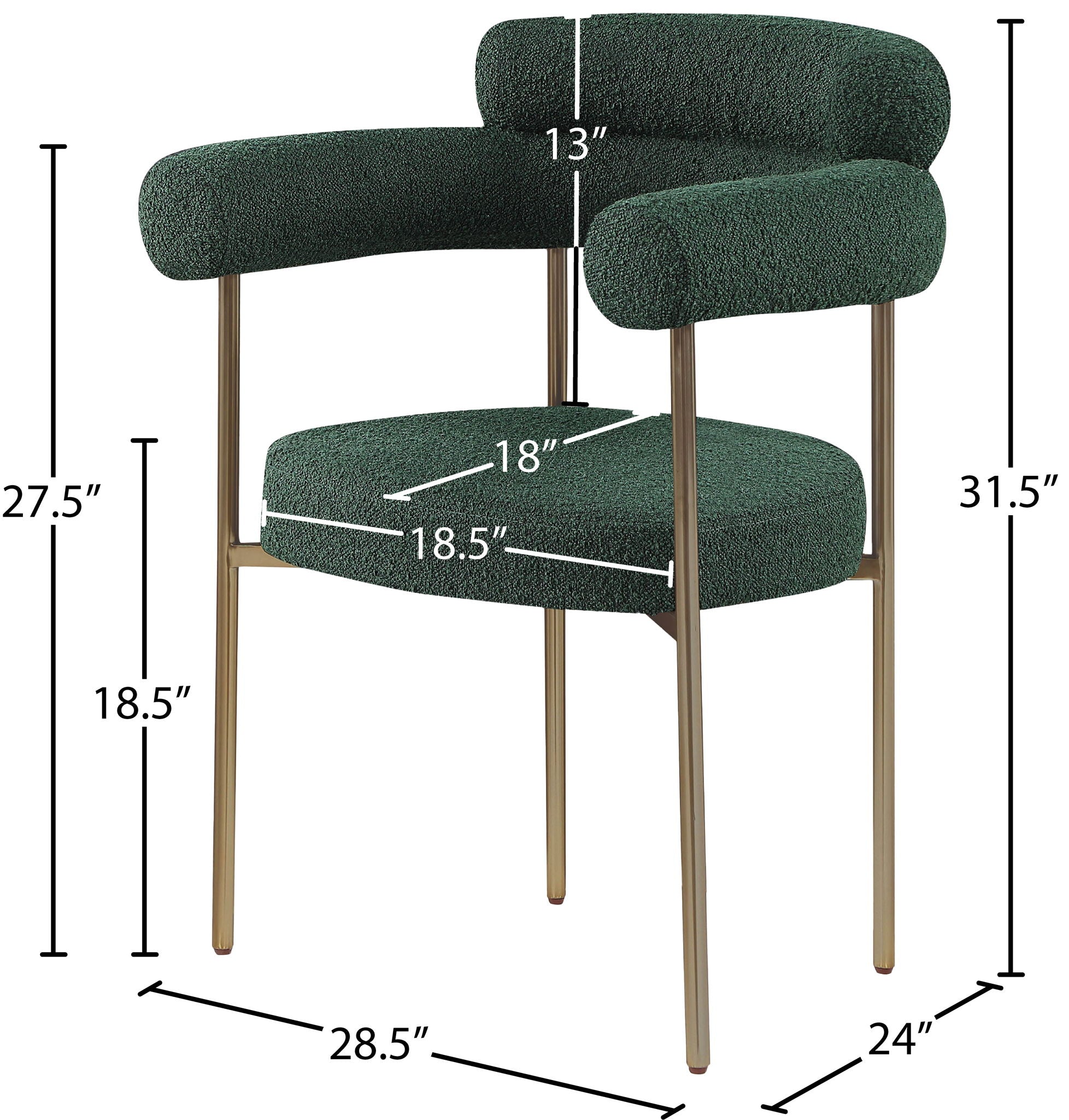 Blake - Boucle Fabric Dining Chair (Set of 2)