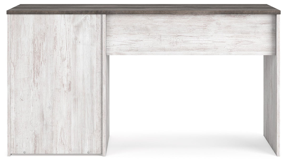 Shawburn - Home Office Desk - White / Dark Charcoal Gray