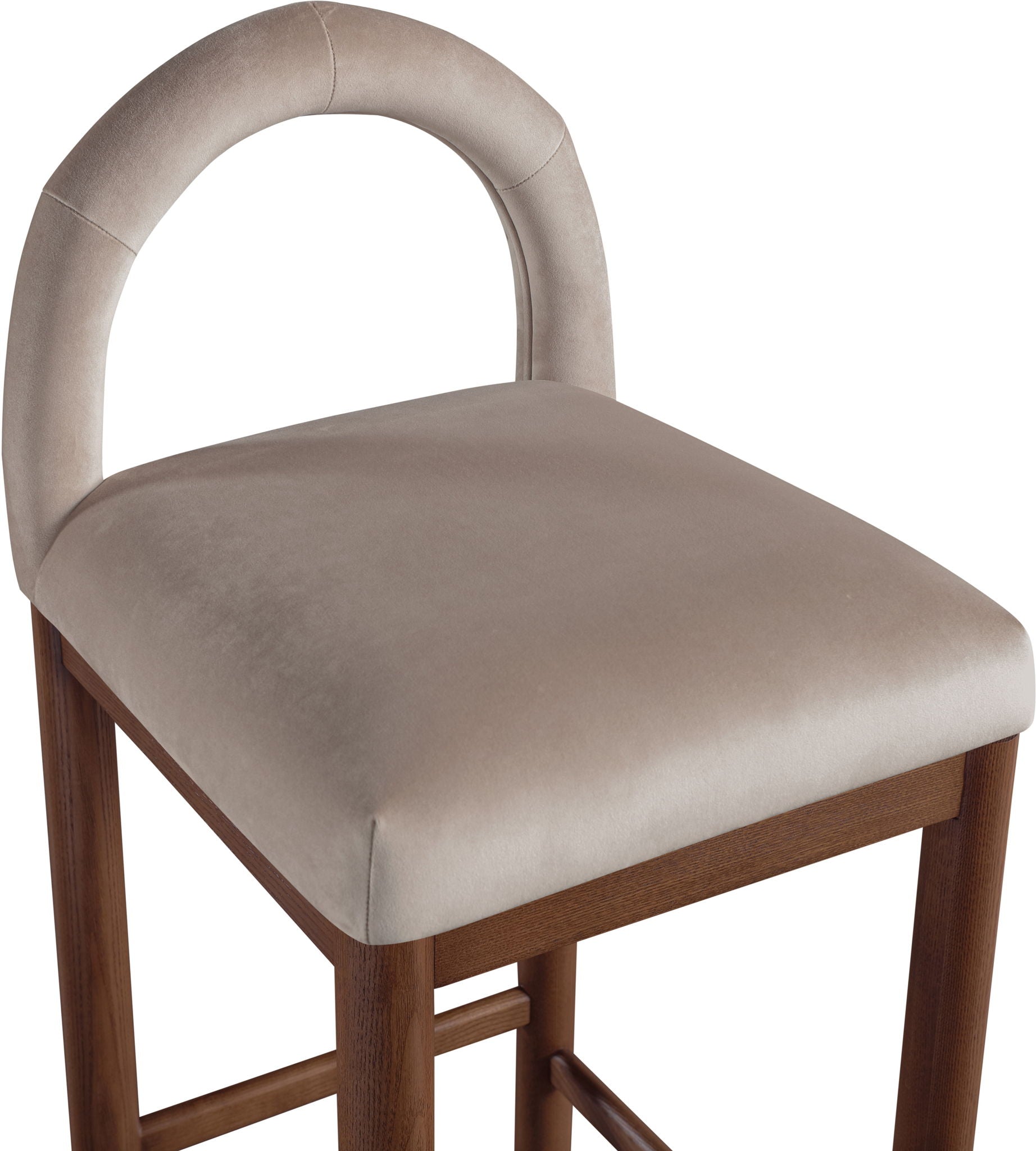 Conrad - Velvet Counter Stool With Brown Legs