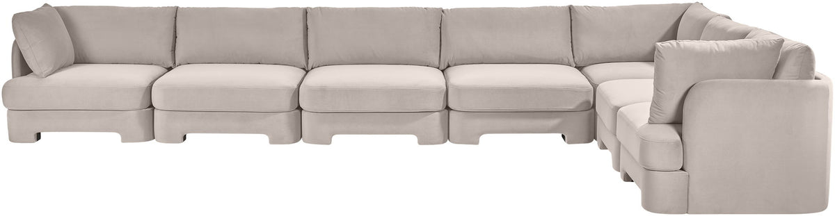 Hammond - Velvet Performance Fabric Upholstered 7 Piece Sectional