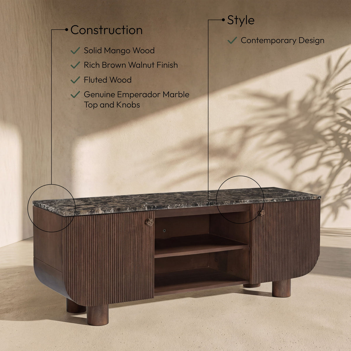 Cressa - Mango Wood Media Console