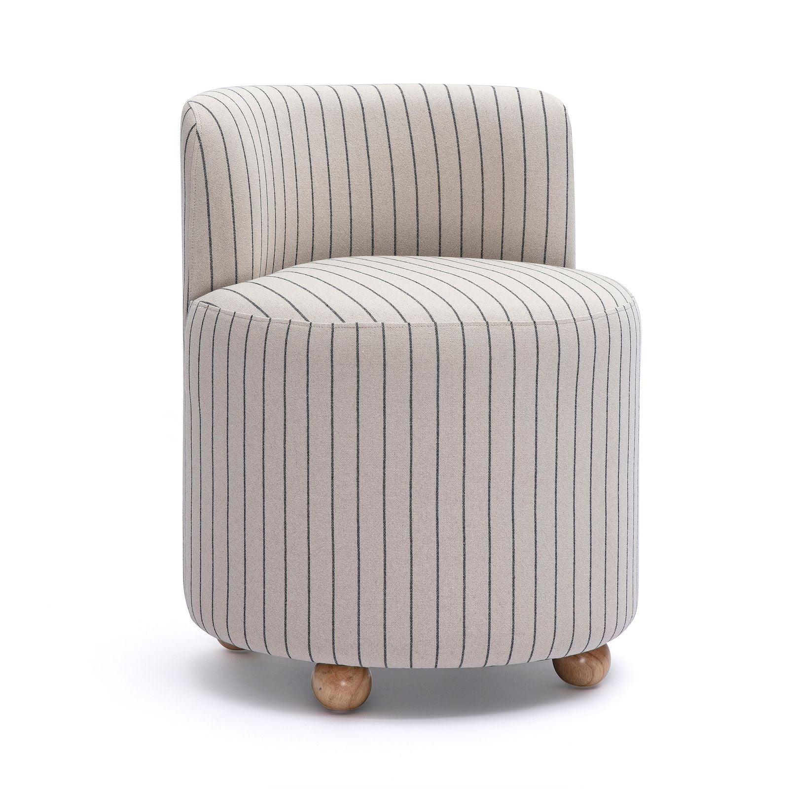 Hakuna - Striped Linen Desk Chair - Black / White