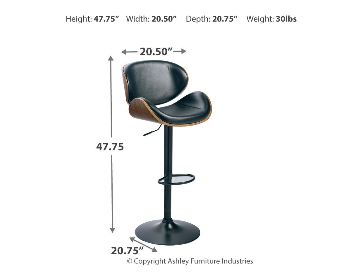 Bellatier - Tall UPH Swivel Barstool - Brown