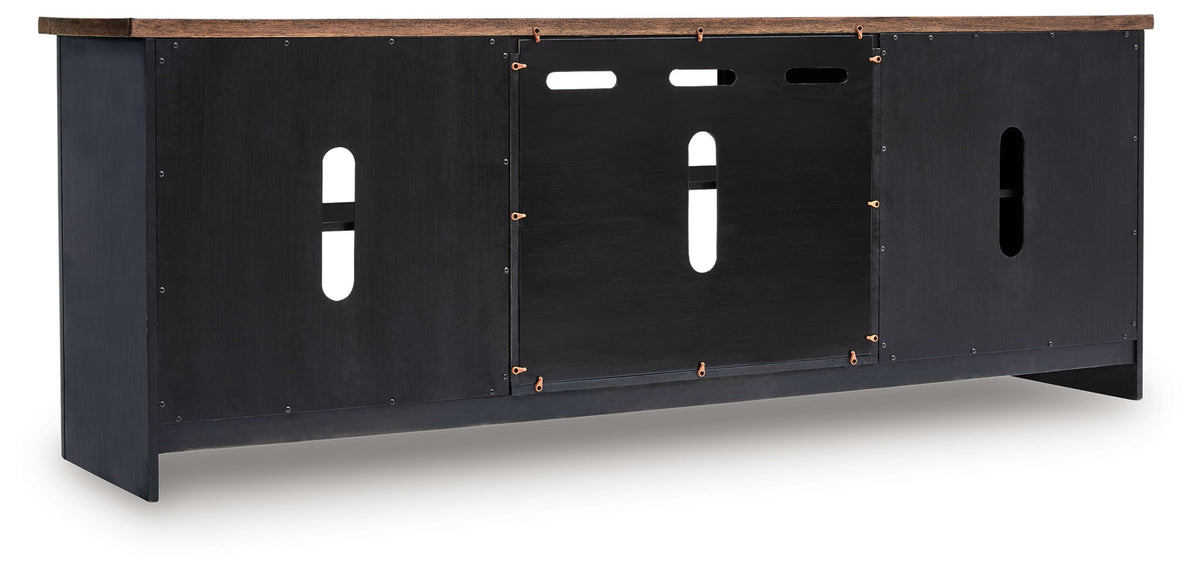 Wildenauer - XL TV Stand With Fireplace Option - Brown / Black
