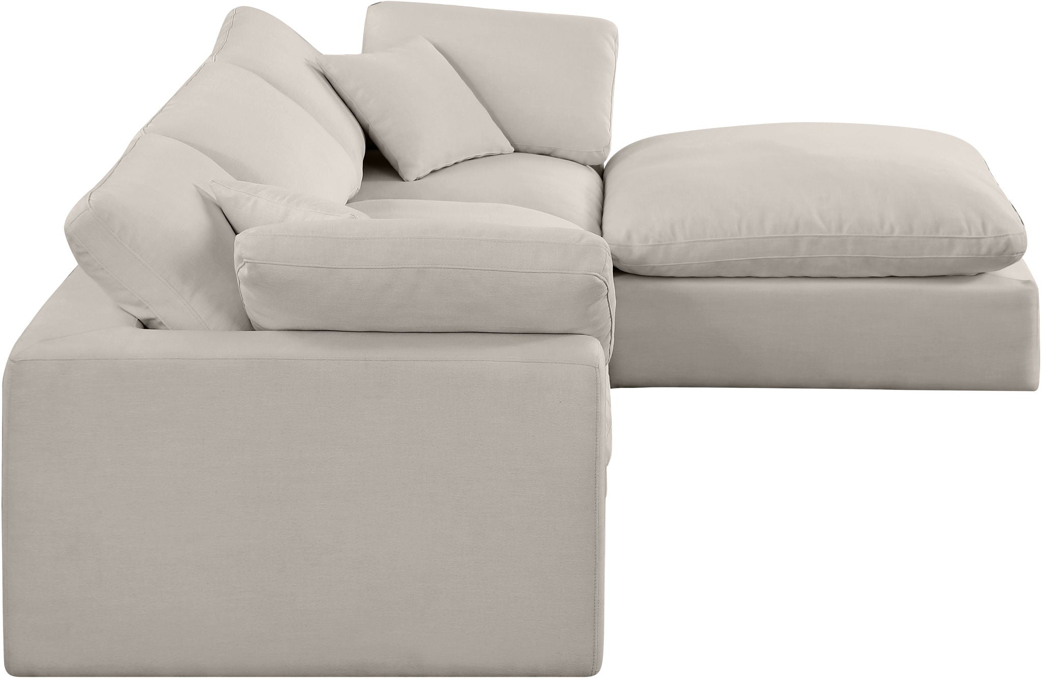 Comfy - 4 Piece Linen Fabric Modular Sectional With Chaise
