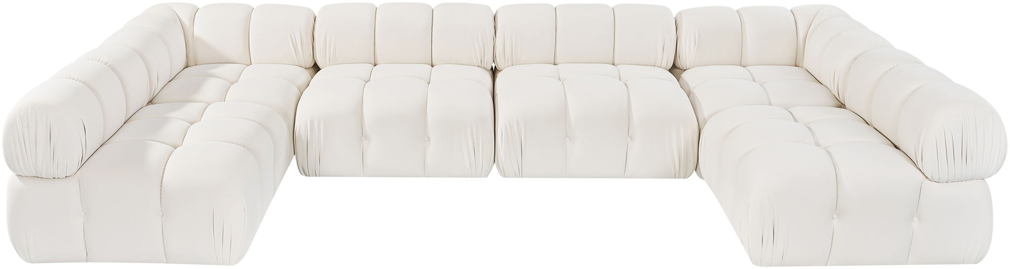 Orin - U-Shaped Velvet 6 Piece Modular Sectional