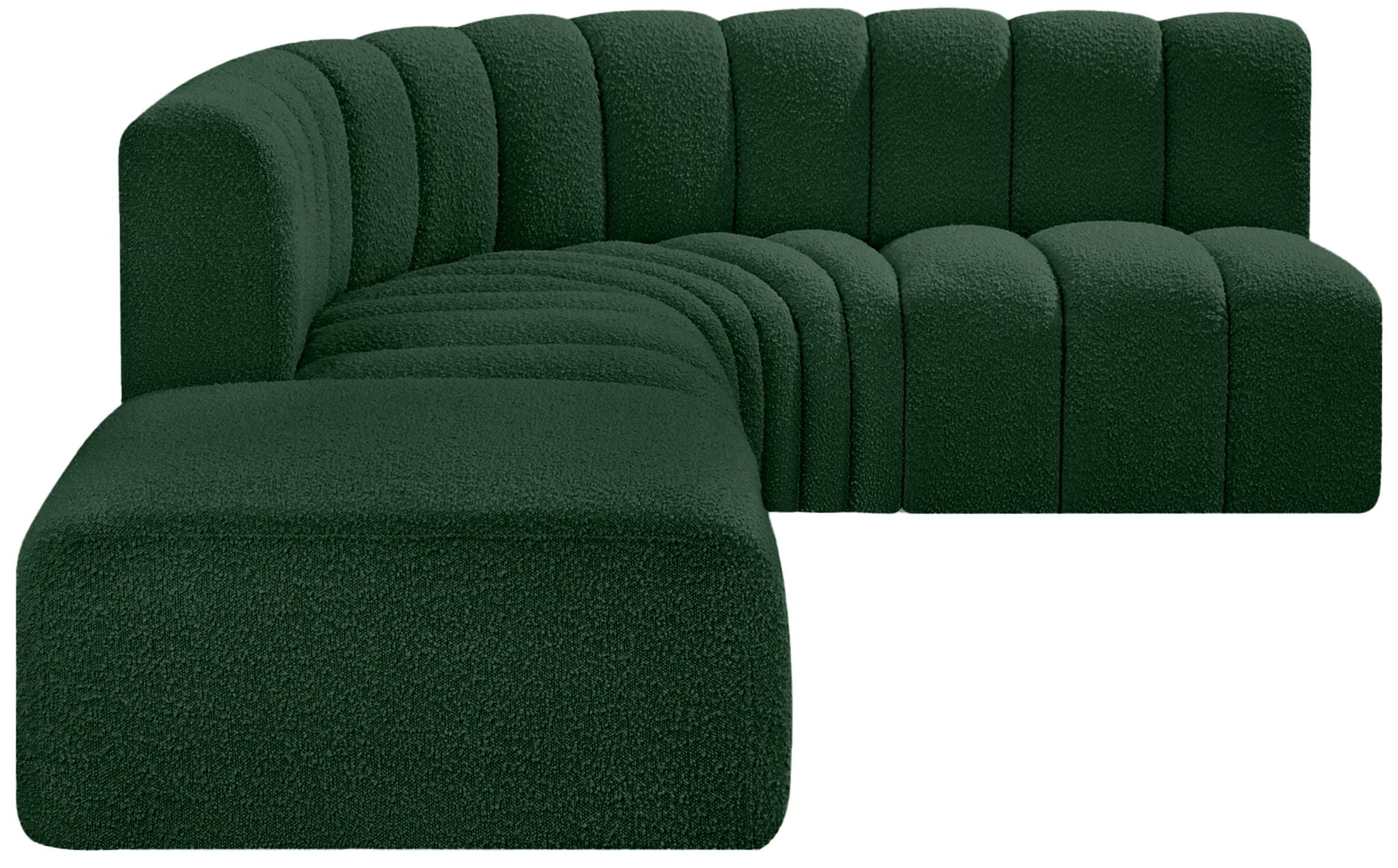 Arc - Boucle Fabric 5 Piece Corner Modular Sofa