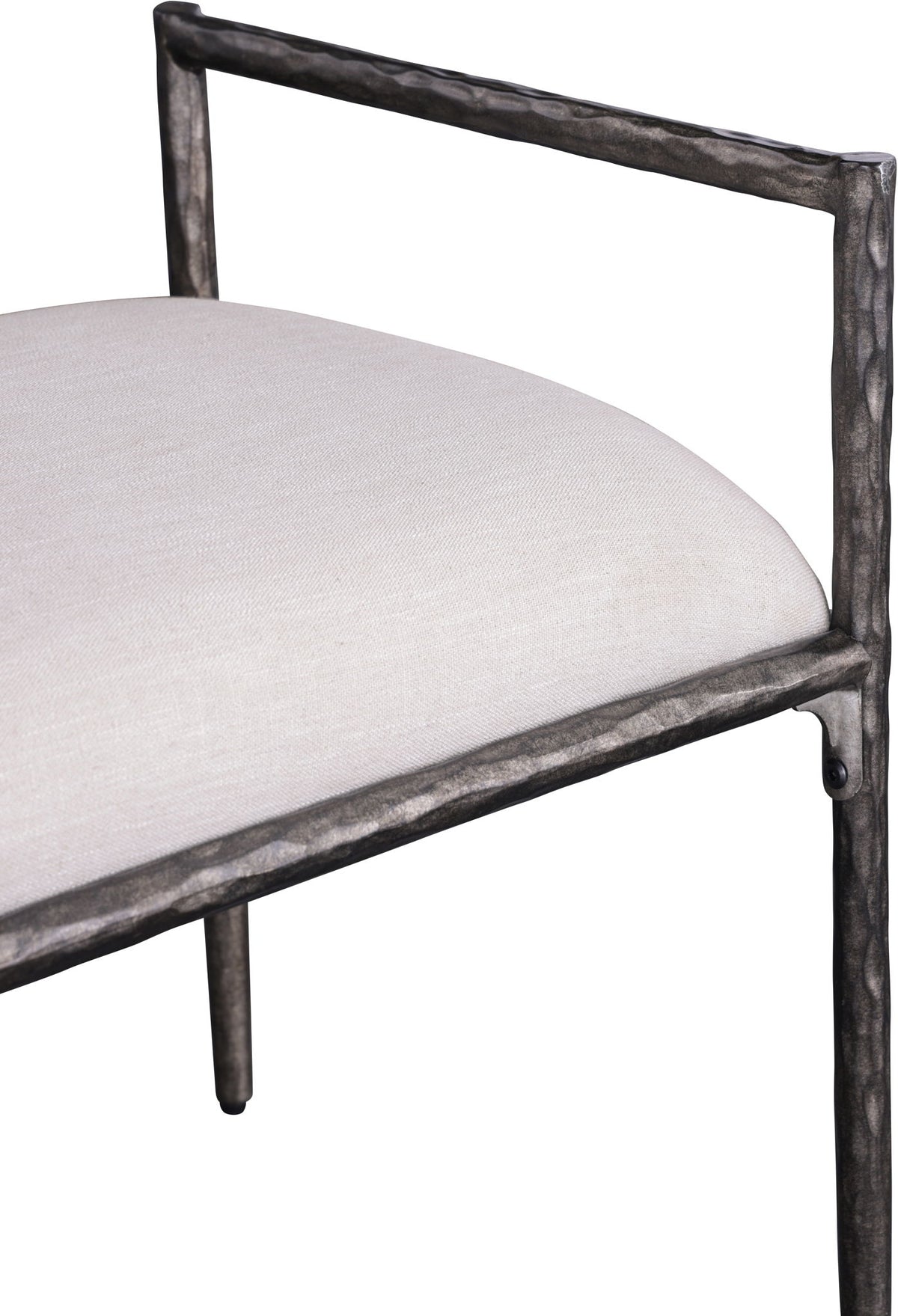 Axis - Linen Textured  Beige Fabric Upholstered Bench