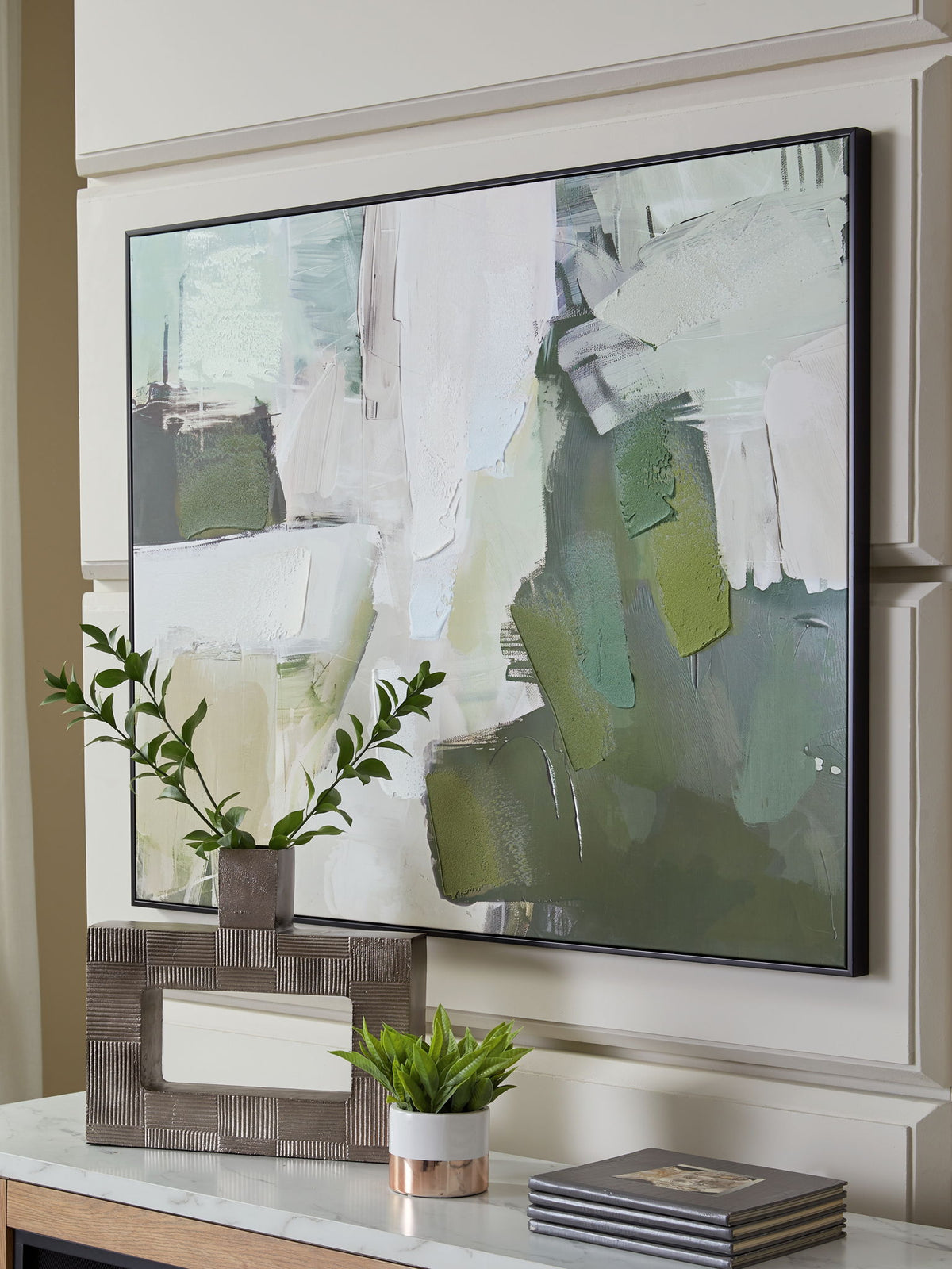 Vinick - Wall Art - Green / Gray / White