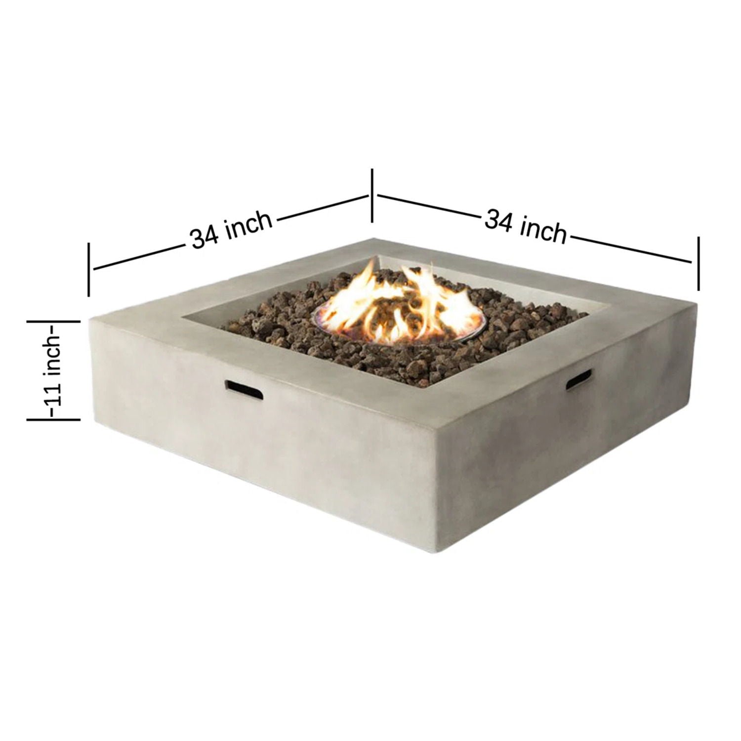 Outdoor Reinforced Fire Pit Table - Natural / Gray