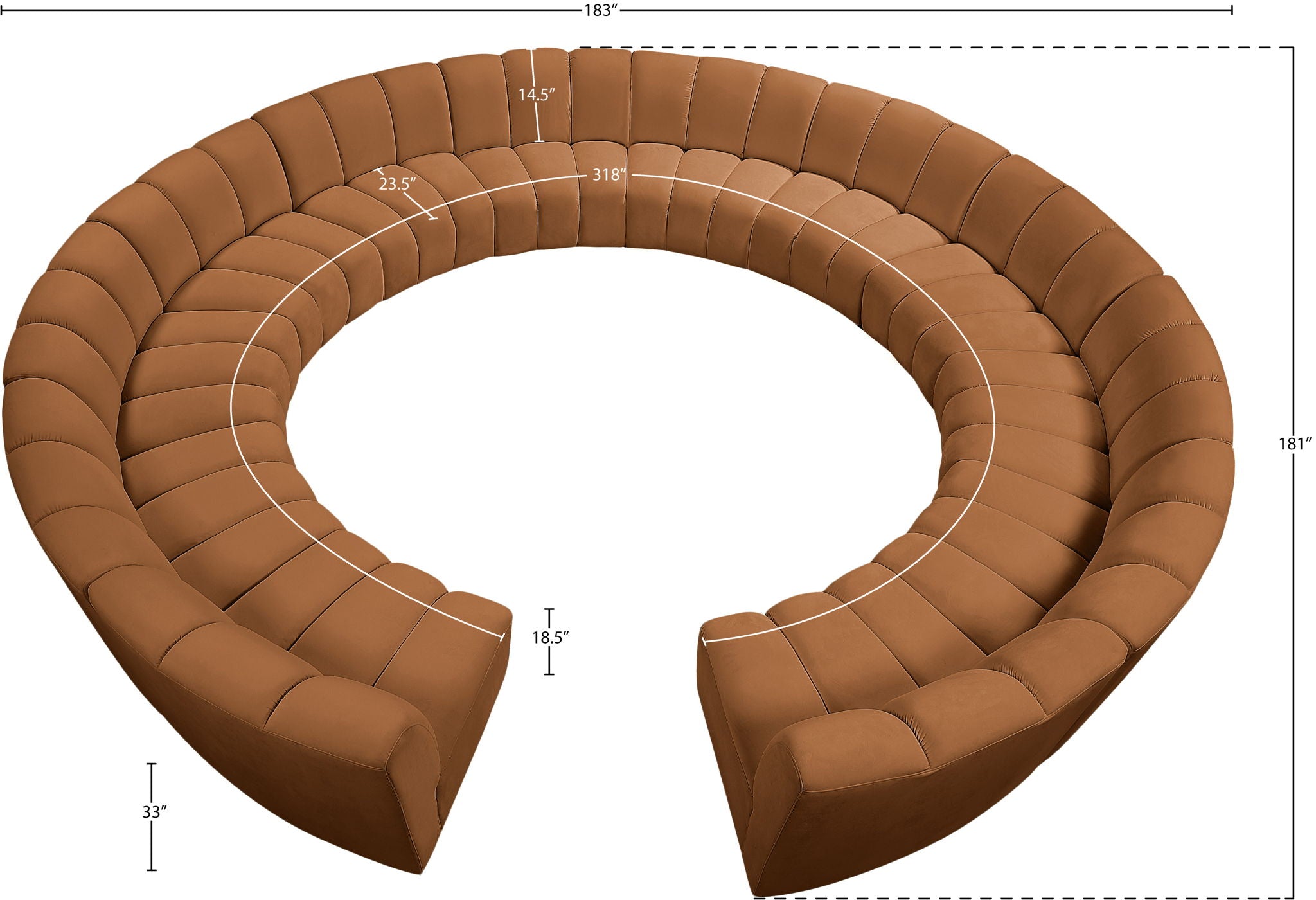 Infinity - 12 Piece Modular Sectional - Saddle