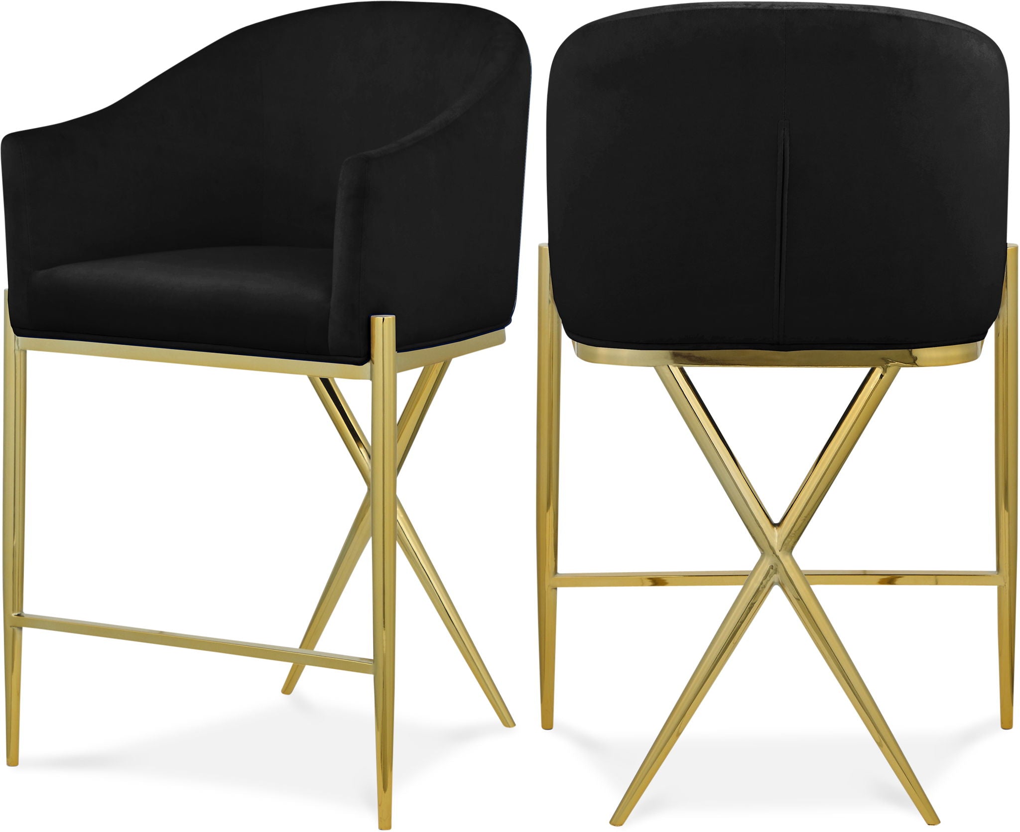 Xavier - Counter Stool with Gold Legs