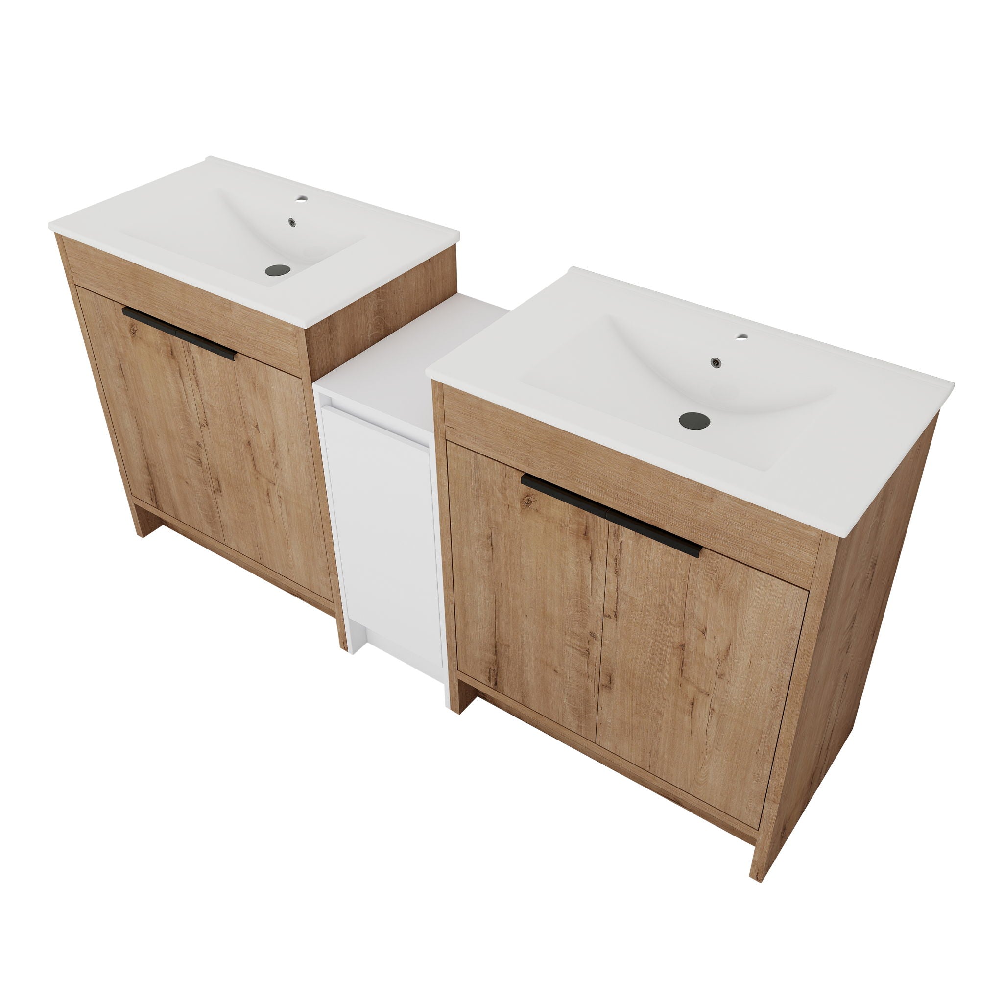 Freestanding Bathroom Vanity & Sink, Storage Cabinets, Soft Closing Doors