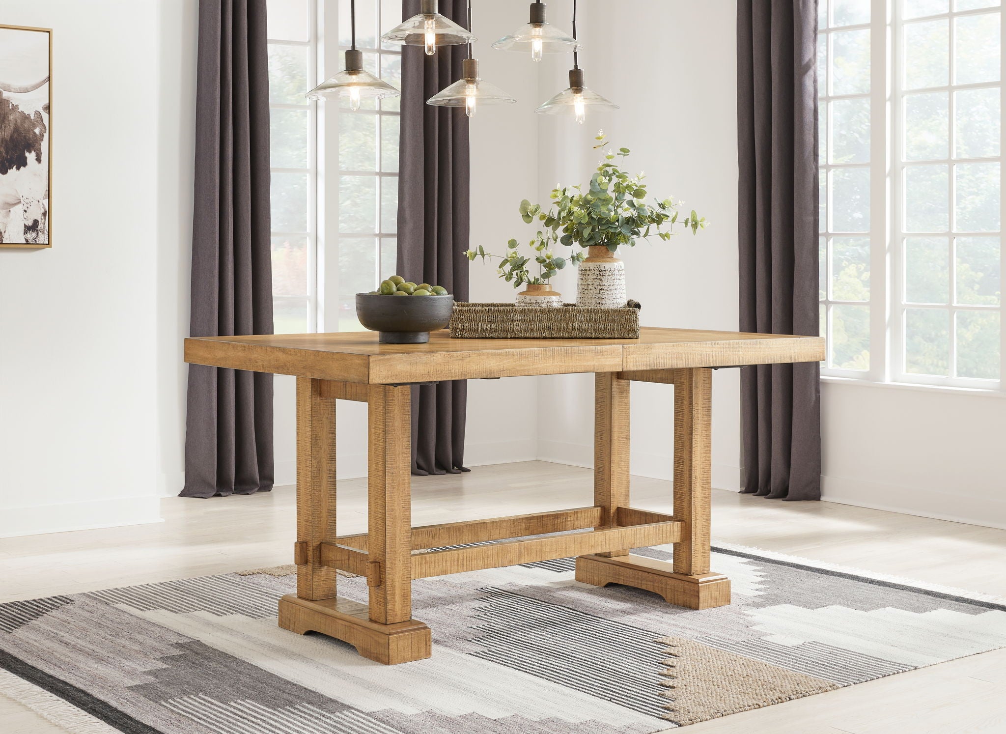 Havonplane - Rectangular Dining Room Counter Extension Table - Brown