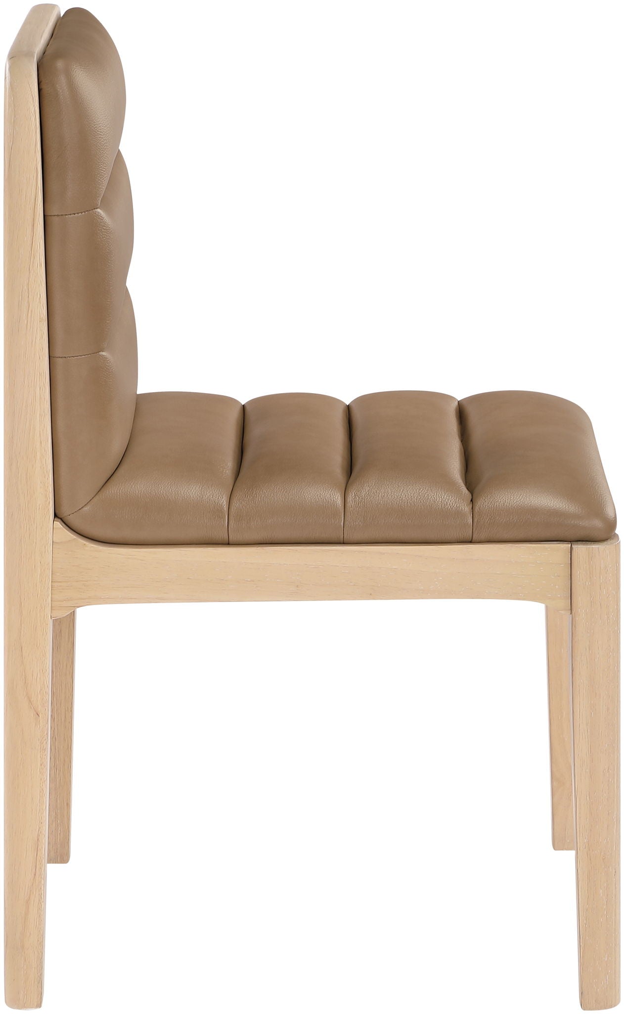 Ellis - Vegan Leather Upholstered Dining Chair (Set of 2) - Tan / Natural