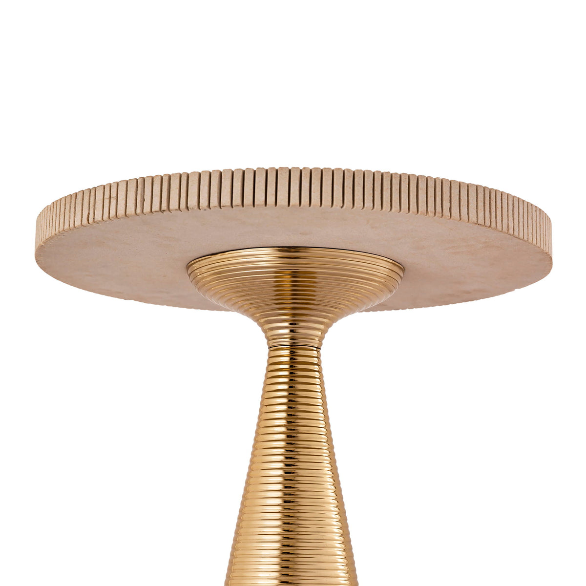 Celeste - Ribbed Side Table - Beige