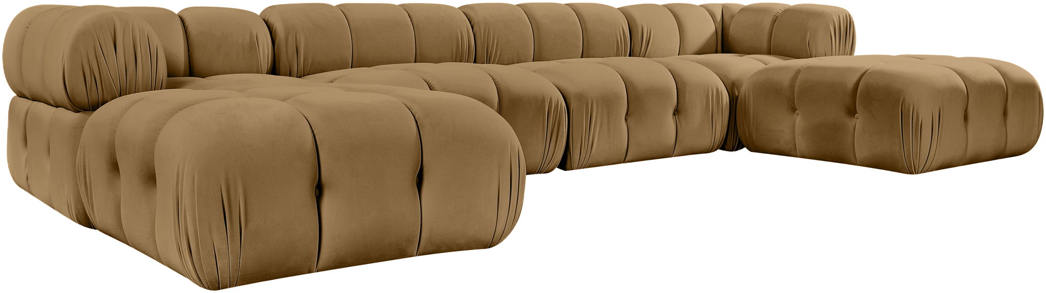 Orin - Velvet 6 Piece Modular Double Chaise Sectional