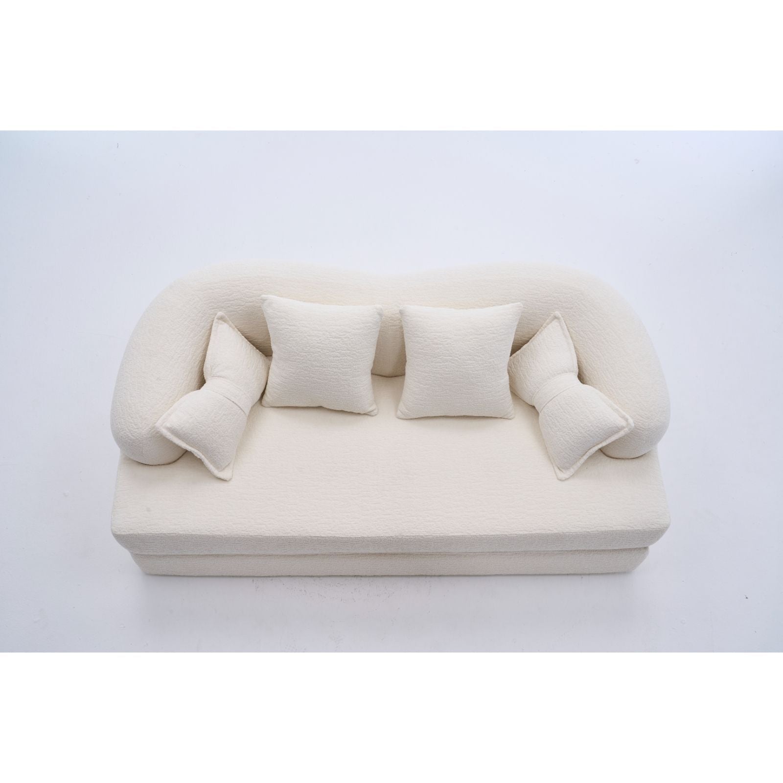 Foldable Sofa Bed, Boneless Couch Convertible Sleeper With 4 Pillows