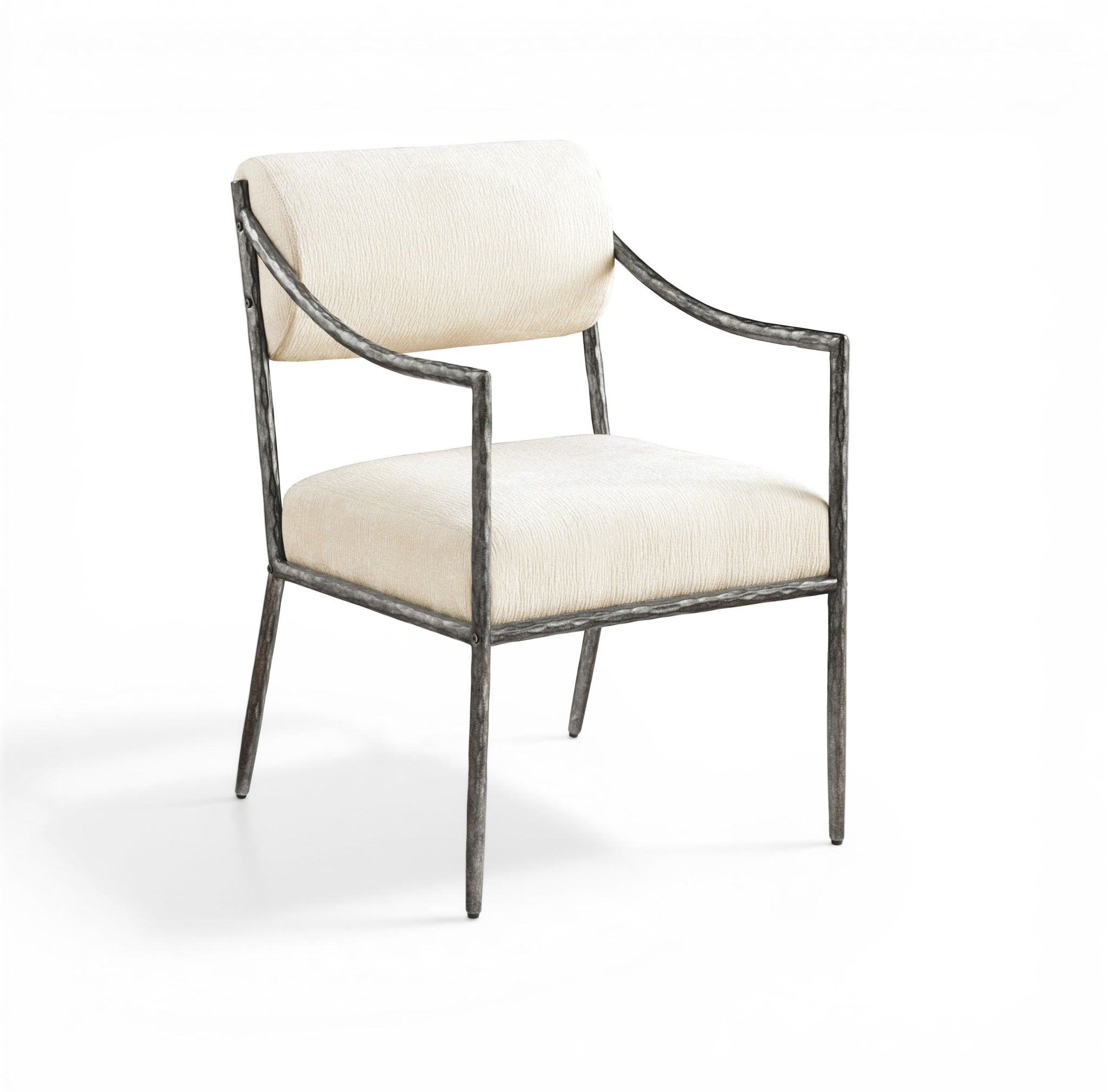 Bastille - Upholstered Dining Arm Chair (Set of 2) - Silver Frame