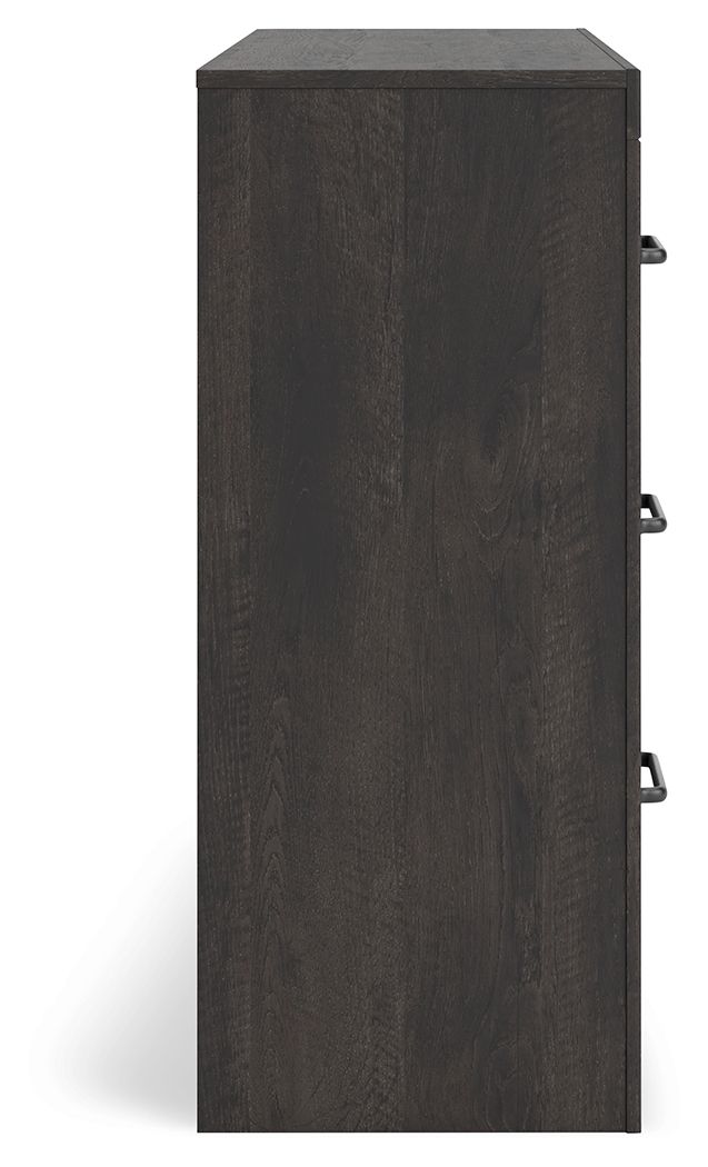 Hollivern - Six Drawer Dresser - Dark Gray