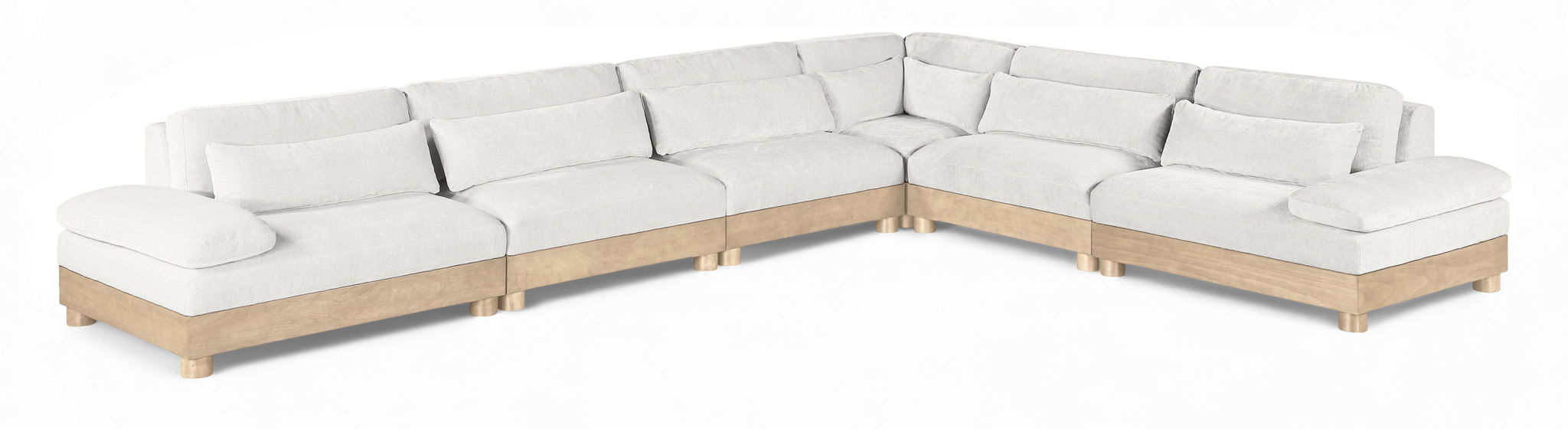 Turin - Chenille Fabric Upholstered Modular Sectional - White