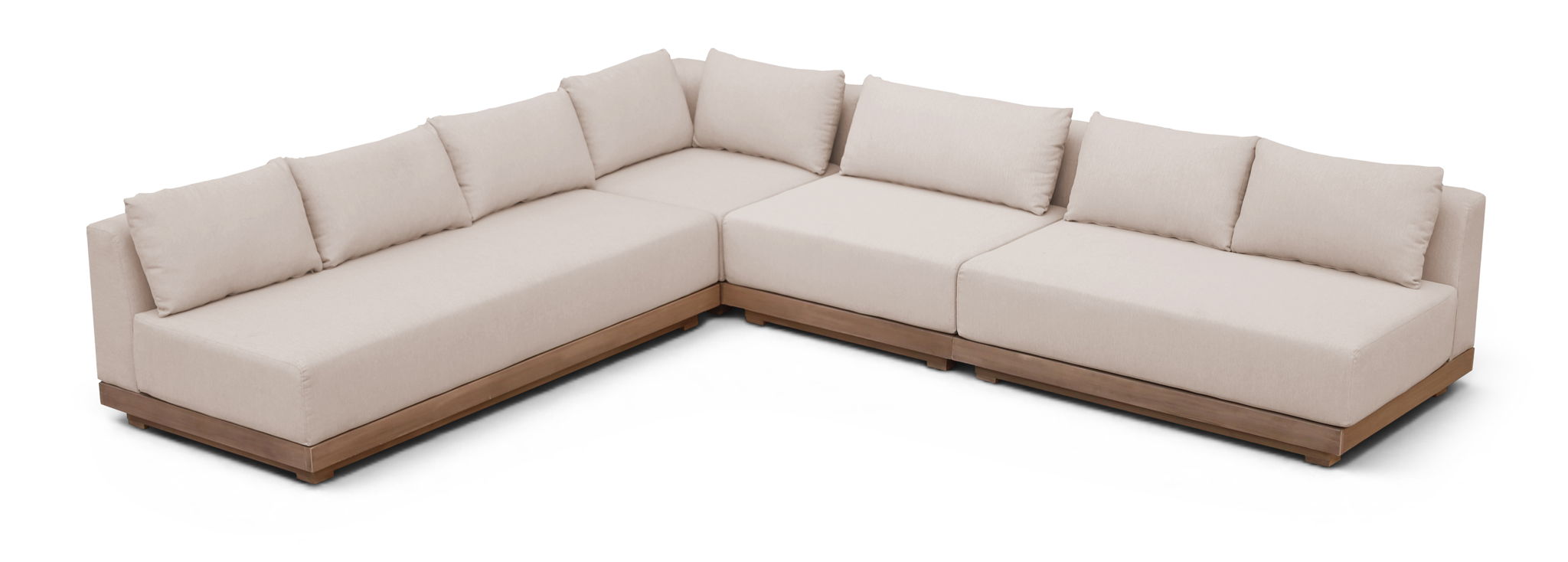 Solace - Olefin Performance Fabric 4 Piece Outdoor Patio Modular Sectional