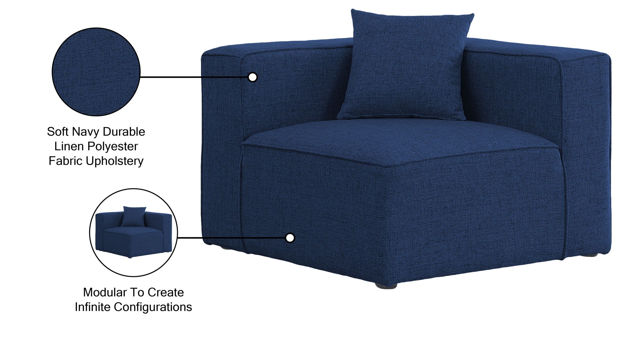 Cube - Linen Corner Chair