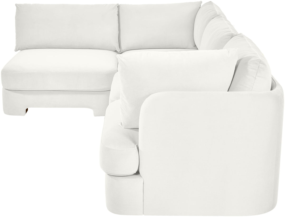 Hammond - Velvet Performance Fabric Upholstered 4 Piece Armless Sectional