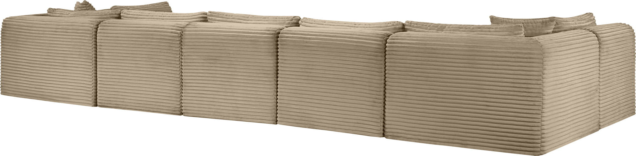 Shaggy - Fabric 7 Piece Modular U-Shaped Armless Sectional