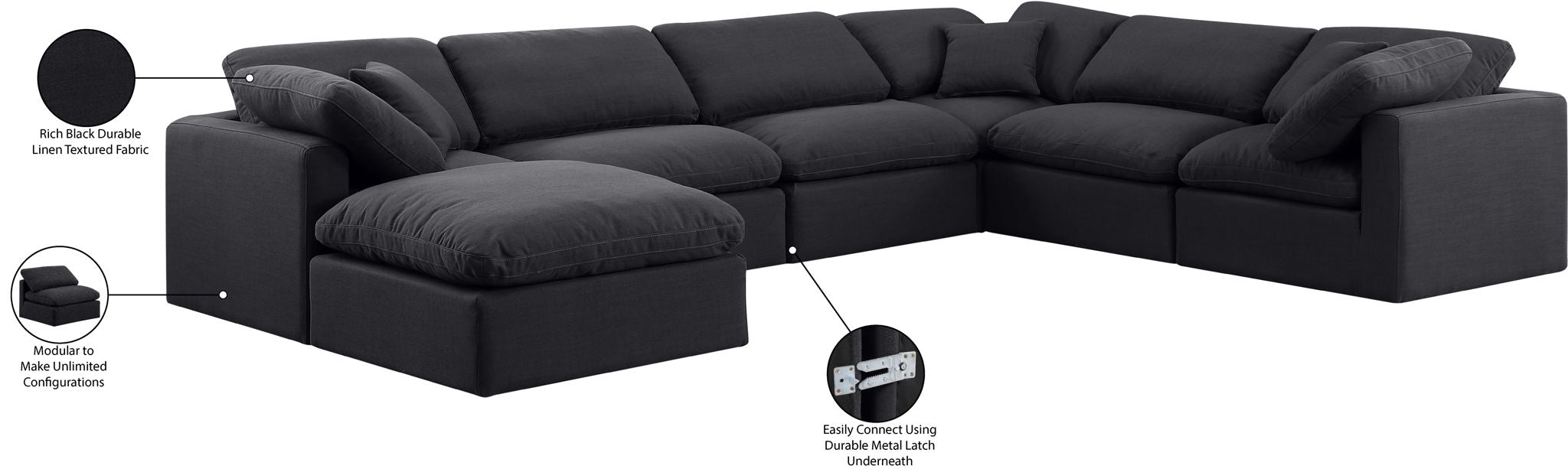 Indulge - Linen 7 Piece Modular Sectional