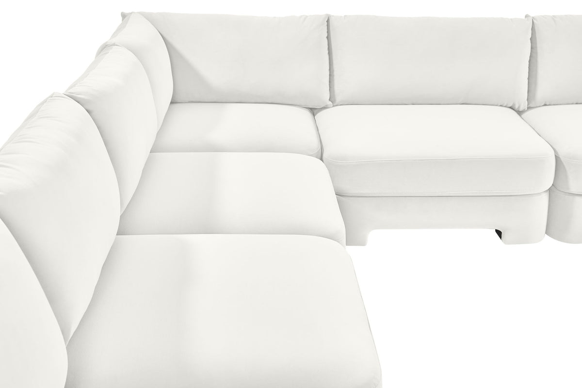 Hammond - Velvet Performance Fabric Upholstered 7 Piece Armless Sectional