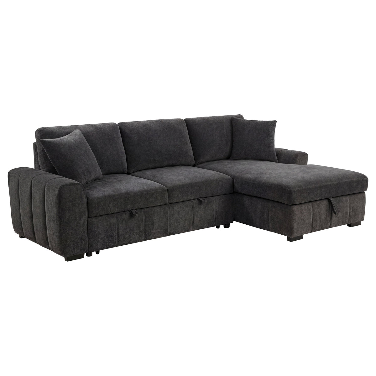 Pastrana Upholstered Sleeper Sectional Sofa RAF Chaise Grey
