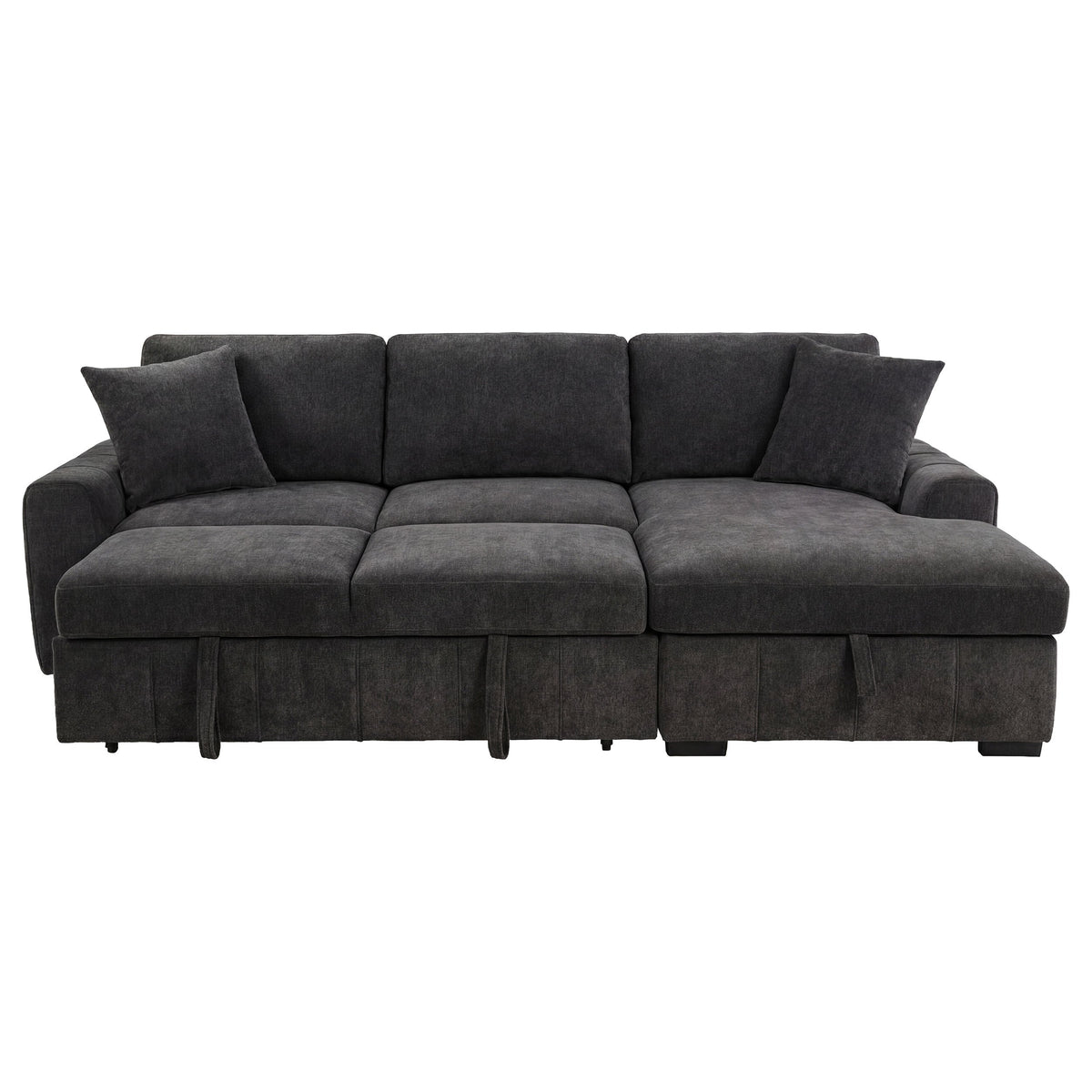 Pastrana Upholstered Sleeper Sectional Sofa RAF Chaise Grey