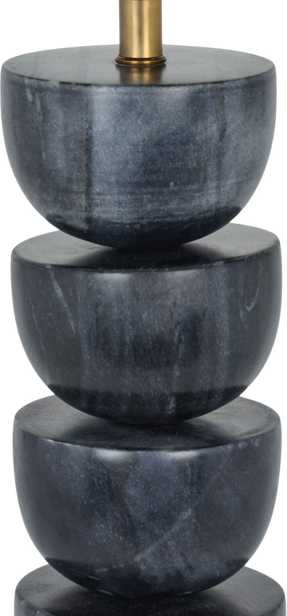 Opus - Genuine Marble, Linen Textured Fabric And Brass Table Lamp