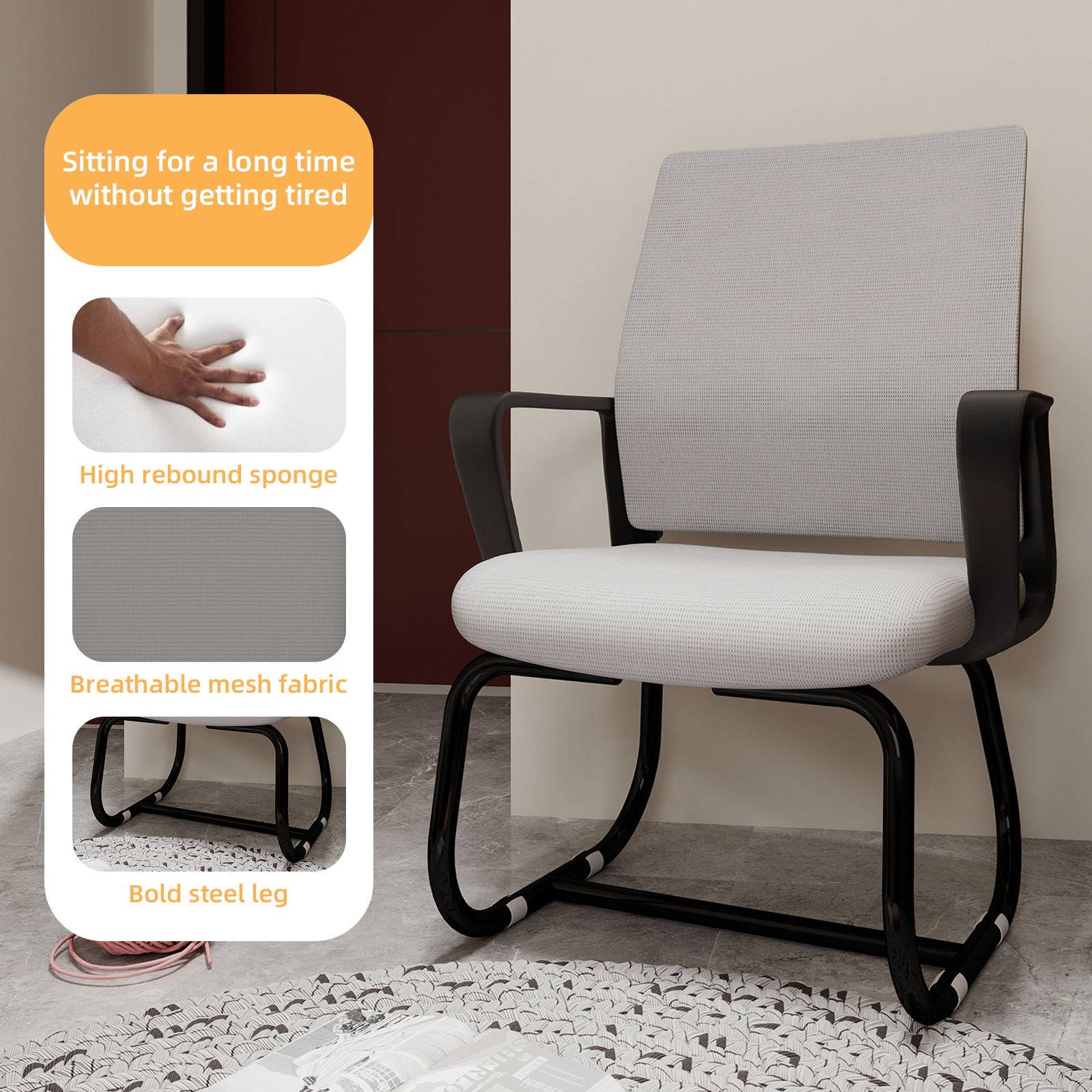 Minimalist Office Chair & Soft Backrest