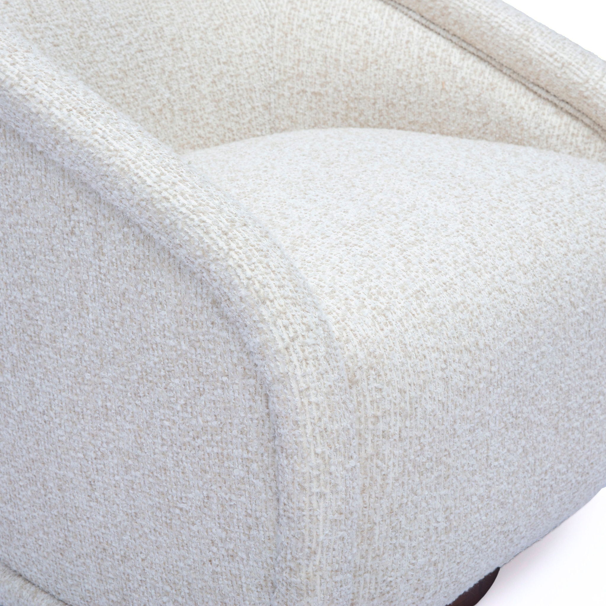 Clarke - Heavy Performance Boucle Swivel Accent Chair - Cream