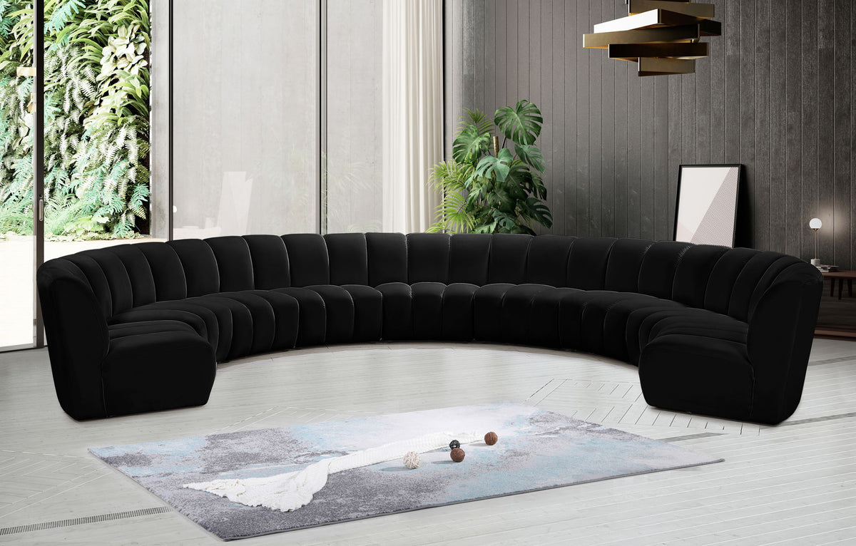Infinity - 9 Piece Velvet Modular Sectional