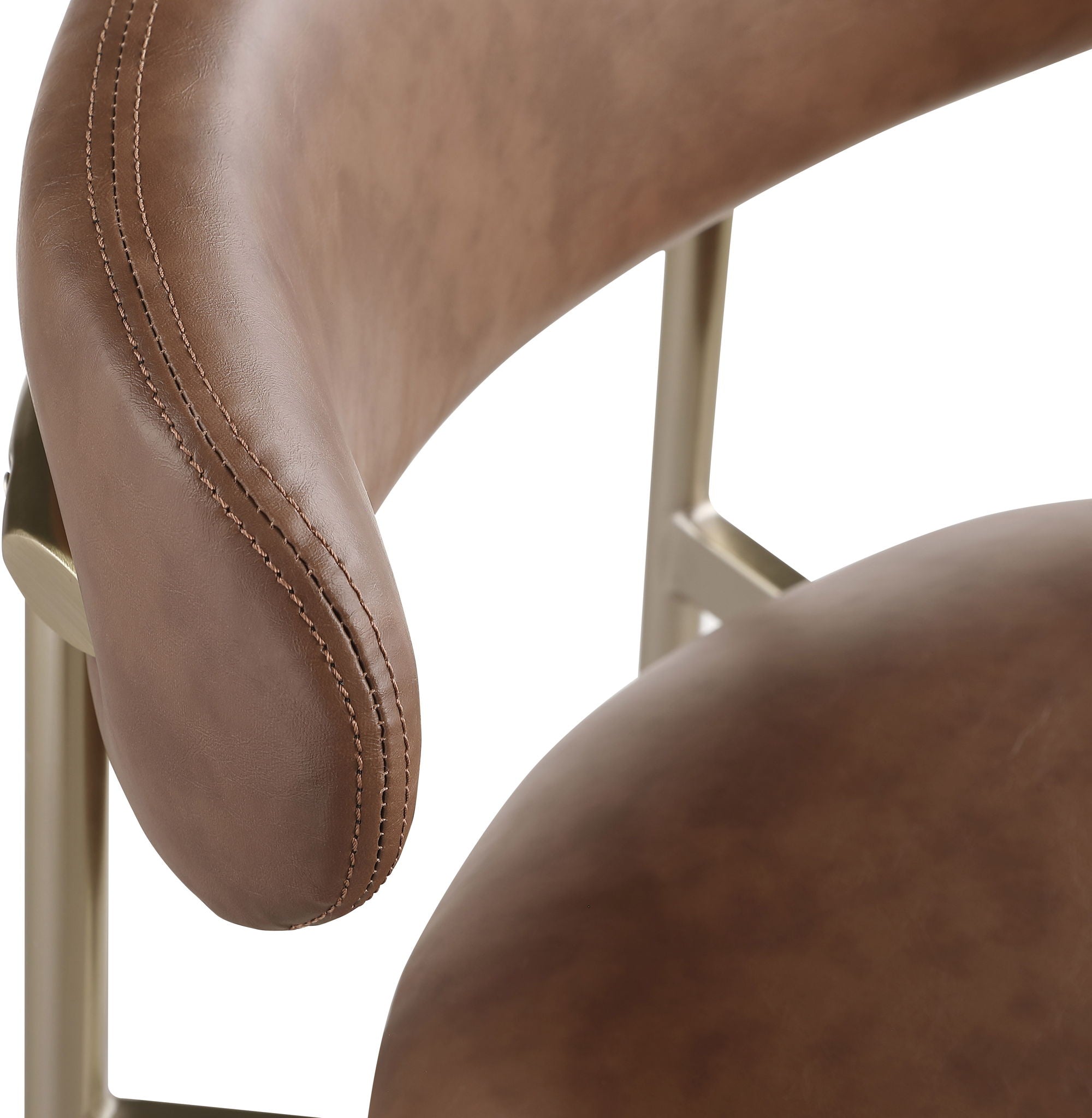 Lupita - Vegan Leather Upholstered Bar Stool With Brushed Gold Frame (Set of 2)