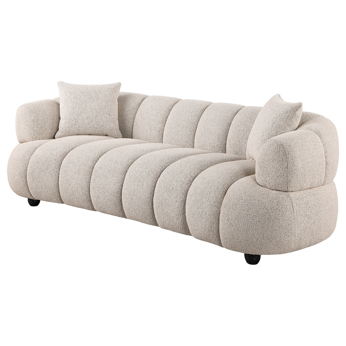 Whitney Contemporary Channel Tufted Woven Fabric Upholstered Sofa