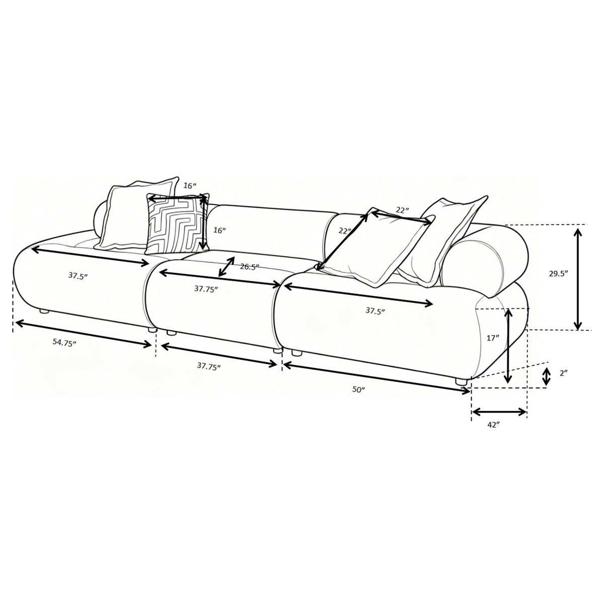 Byrne 143-inch Velvet Modular Bumper Sectional Sofa Rust