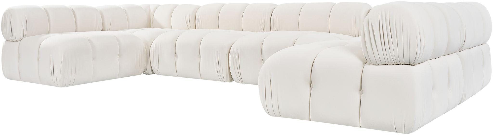 Orin - U-Shaped Velvet 6 Piece Modular Sectional