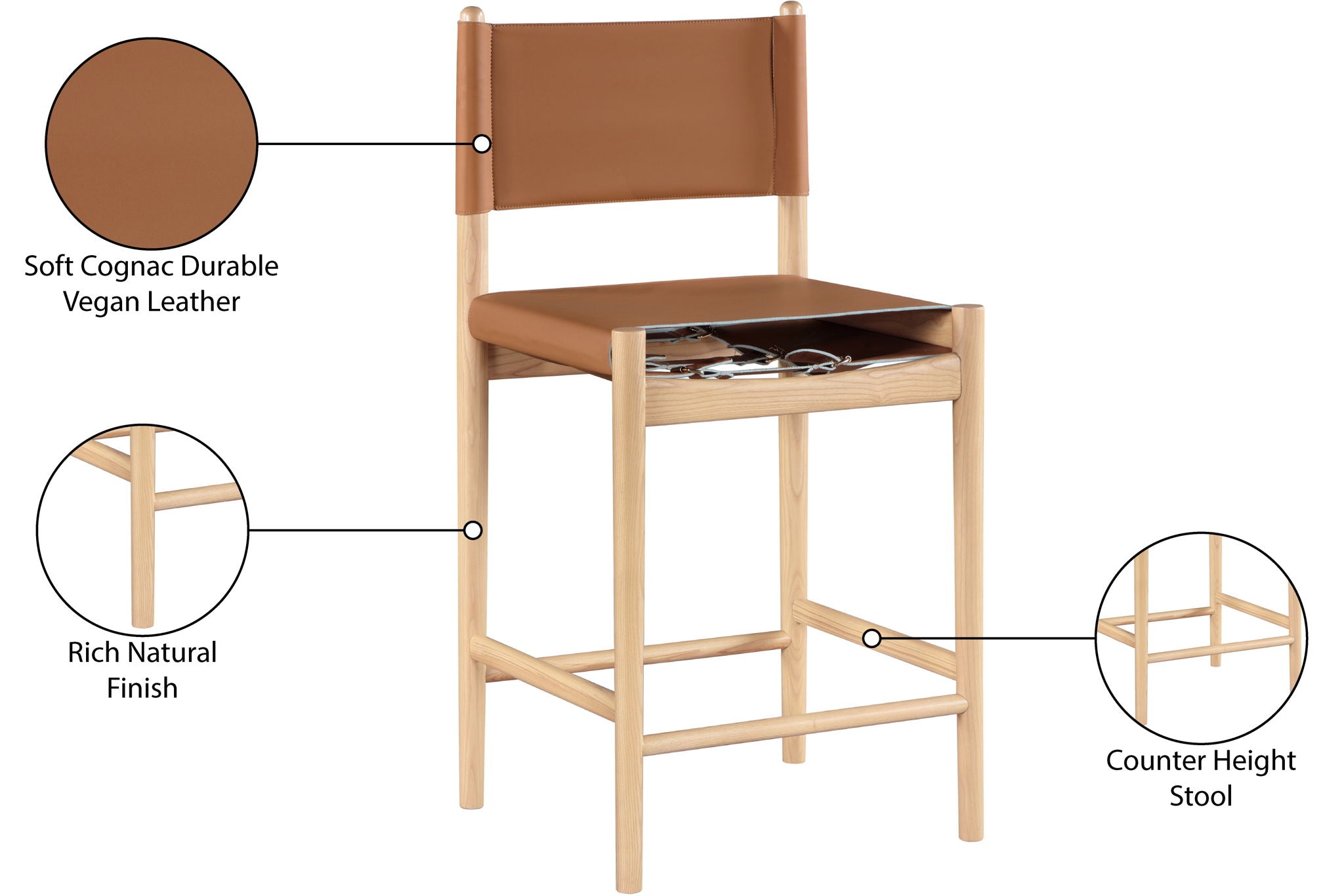Rawlins - Counter Stool - Natural Frame
