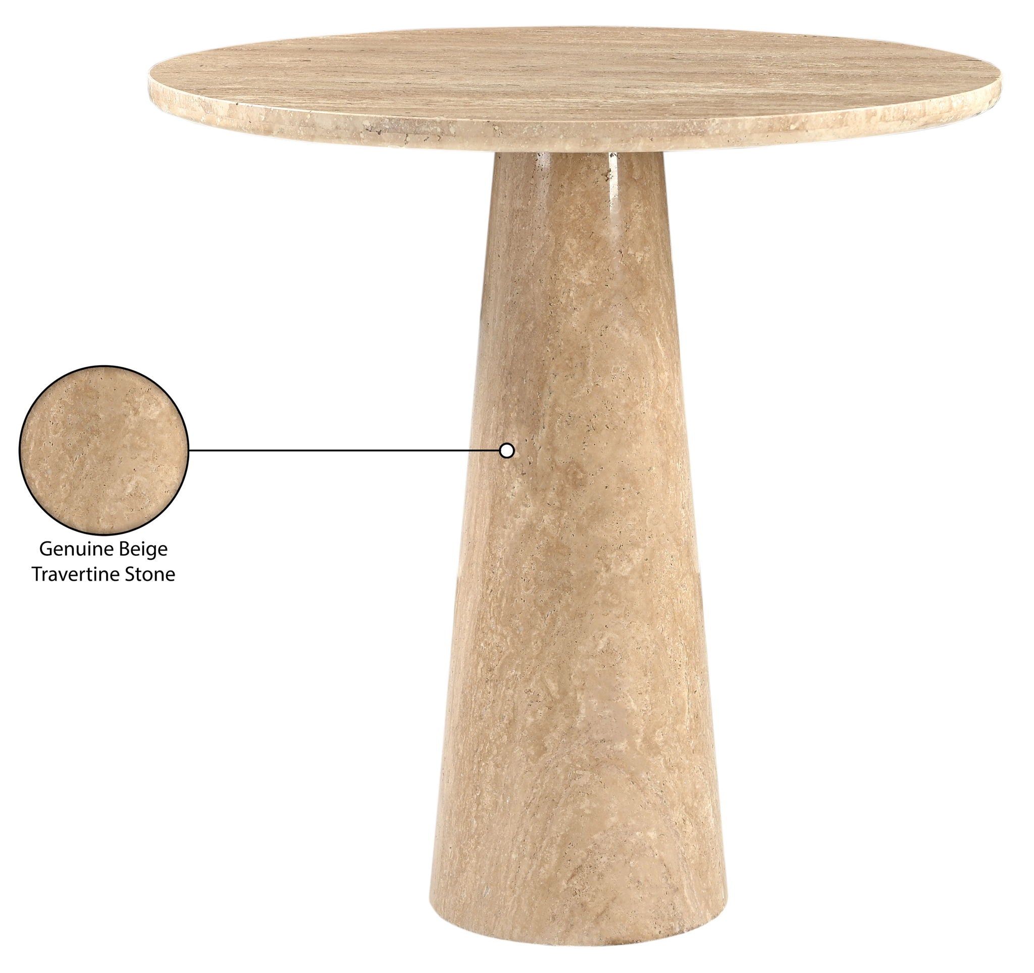Fontelina - 30" Genuine Bistro Dining Table - Travertine