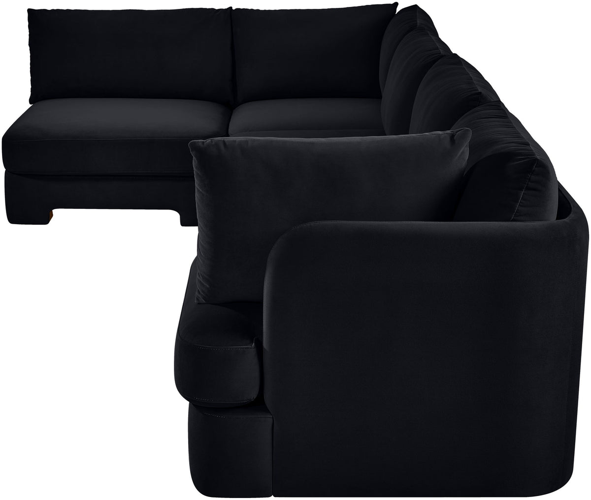 Hammond - Velvet Performance Fabric Upholstered 5 Piece L-Shaped Sectional