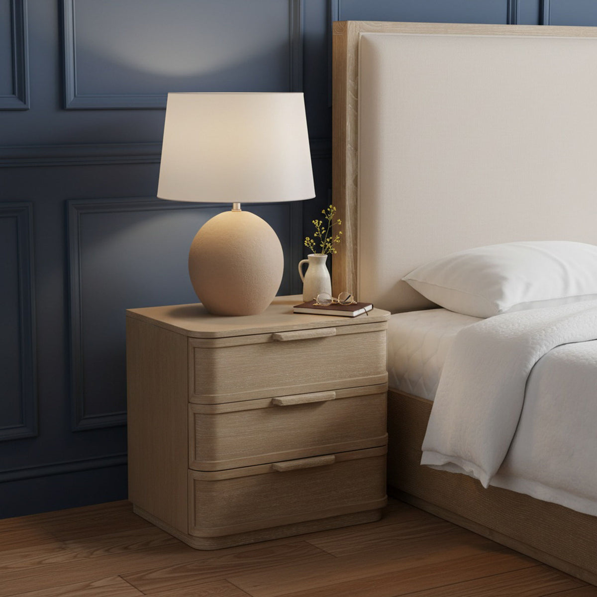 Tiberio - Oak Veneer And Solid Wood Nightstand