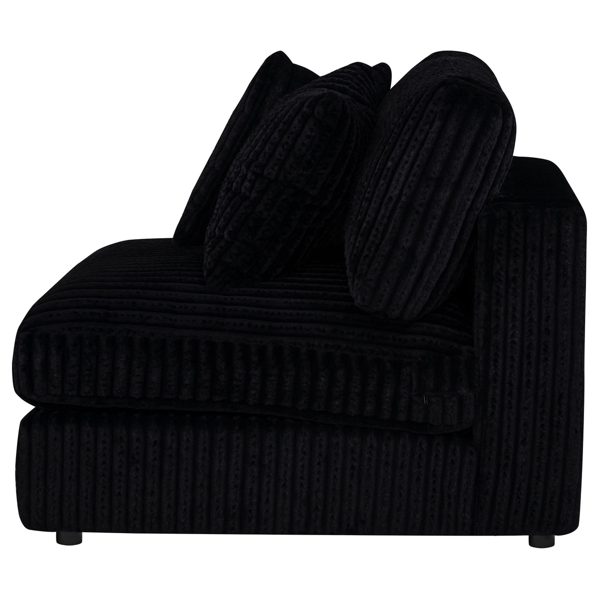 Blaine Corduroy Armless Chair with Reversible Cushions Black